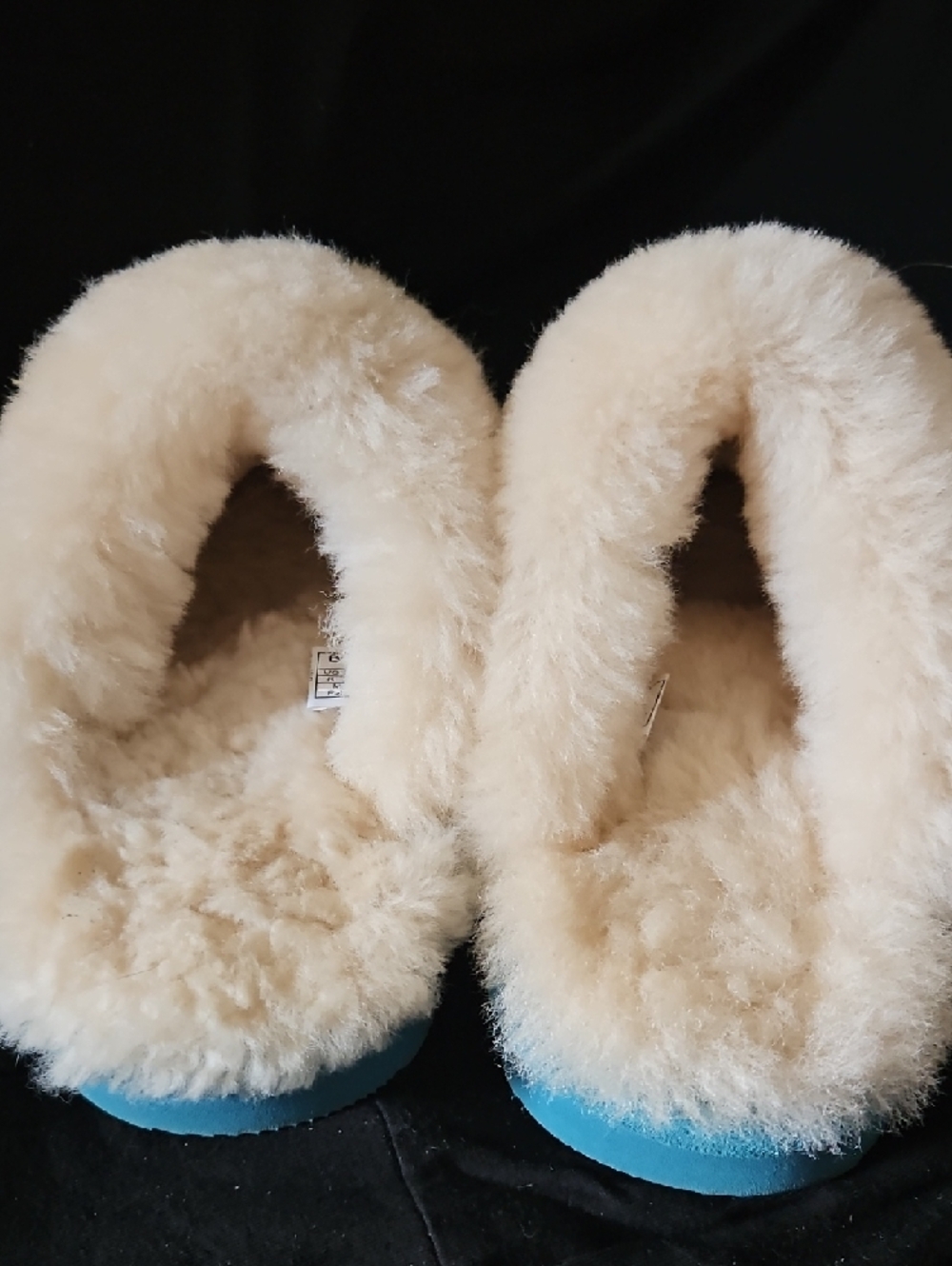 BearPaw Teal Suede Shearling Mule Slippers - Picture 3 of 7